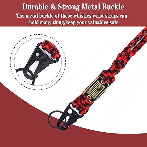 Miniatura 2 de Llavero de cuerda de paracaídas trenzada resistente con bandera de Estados Unidos, collar de cuerda de paracaídas, cordón trenzado fuerte con clip