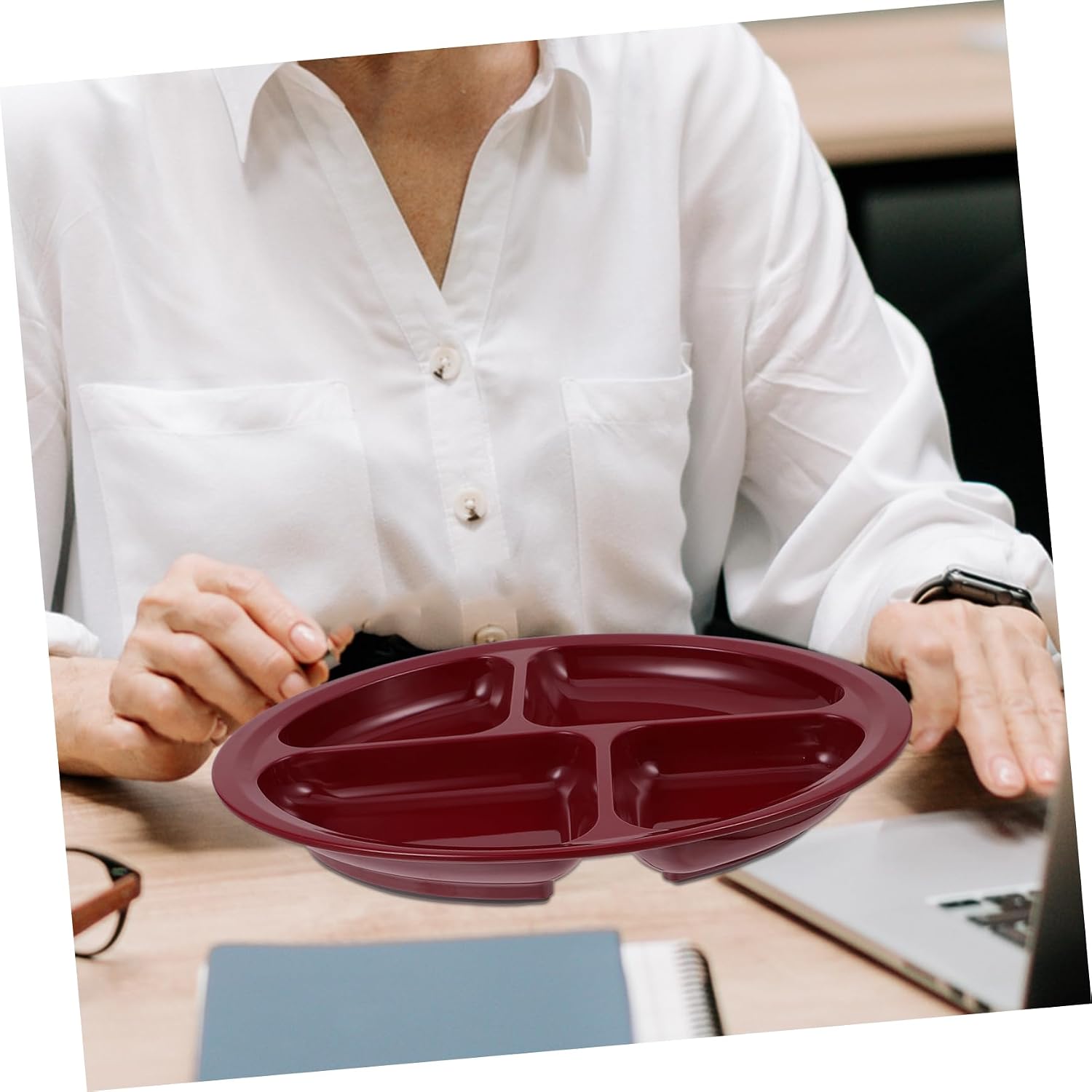 Melamine Divided Plates for Elderly Anti-Slip Portion Control Plate Melamine Dinnerware Elderly Food Plate Melamine Food Plate/1364