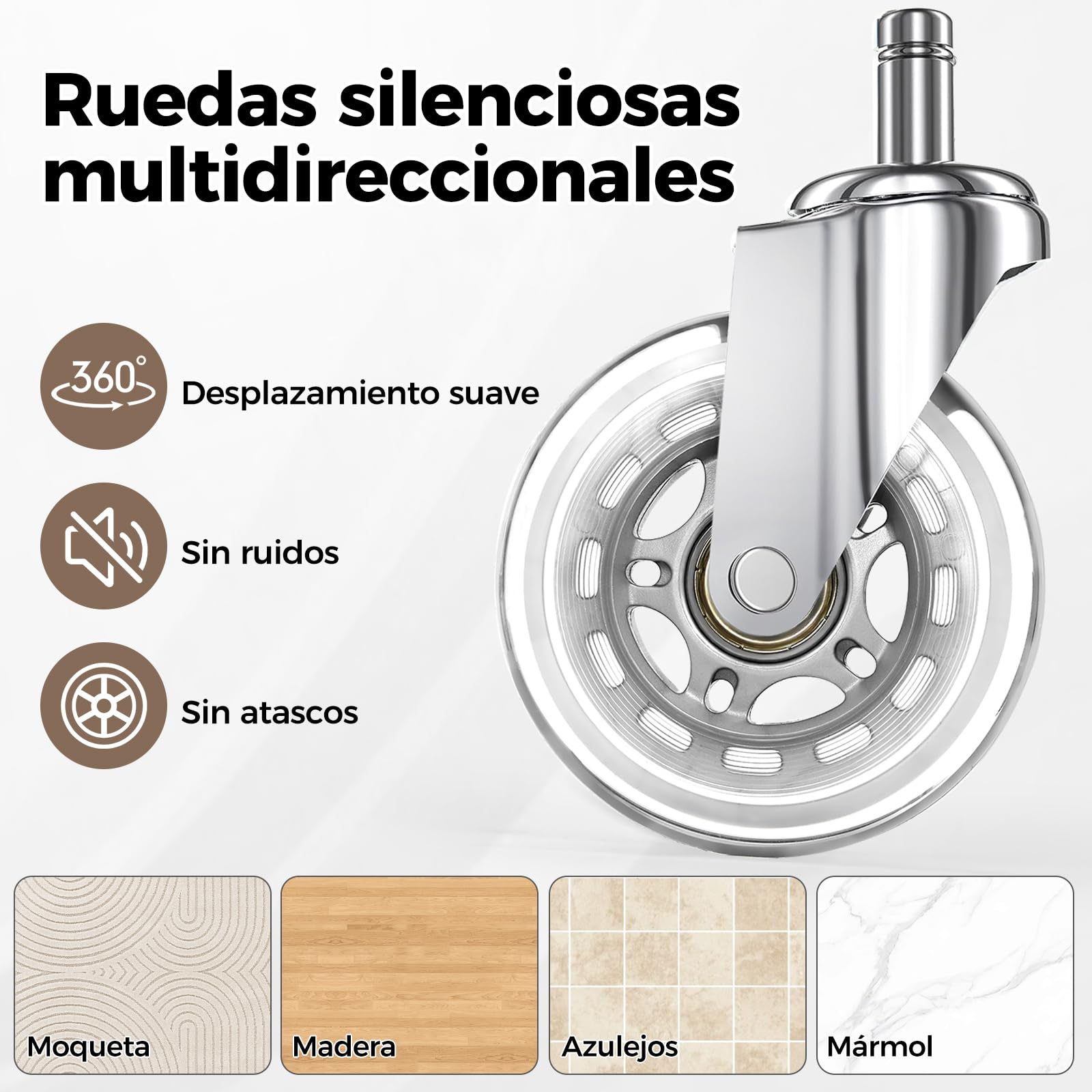 BEWISHOME Taburete Ergonómico de Silla de Montar con Ruedas, Ajuste Hidráulico Altura, Cojín Asiento Más Ancho, Adecuado a Peluquerías, Oficinas, Centros Masajes y Salones Belleza (Negro)