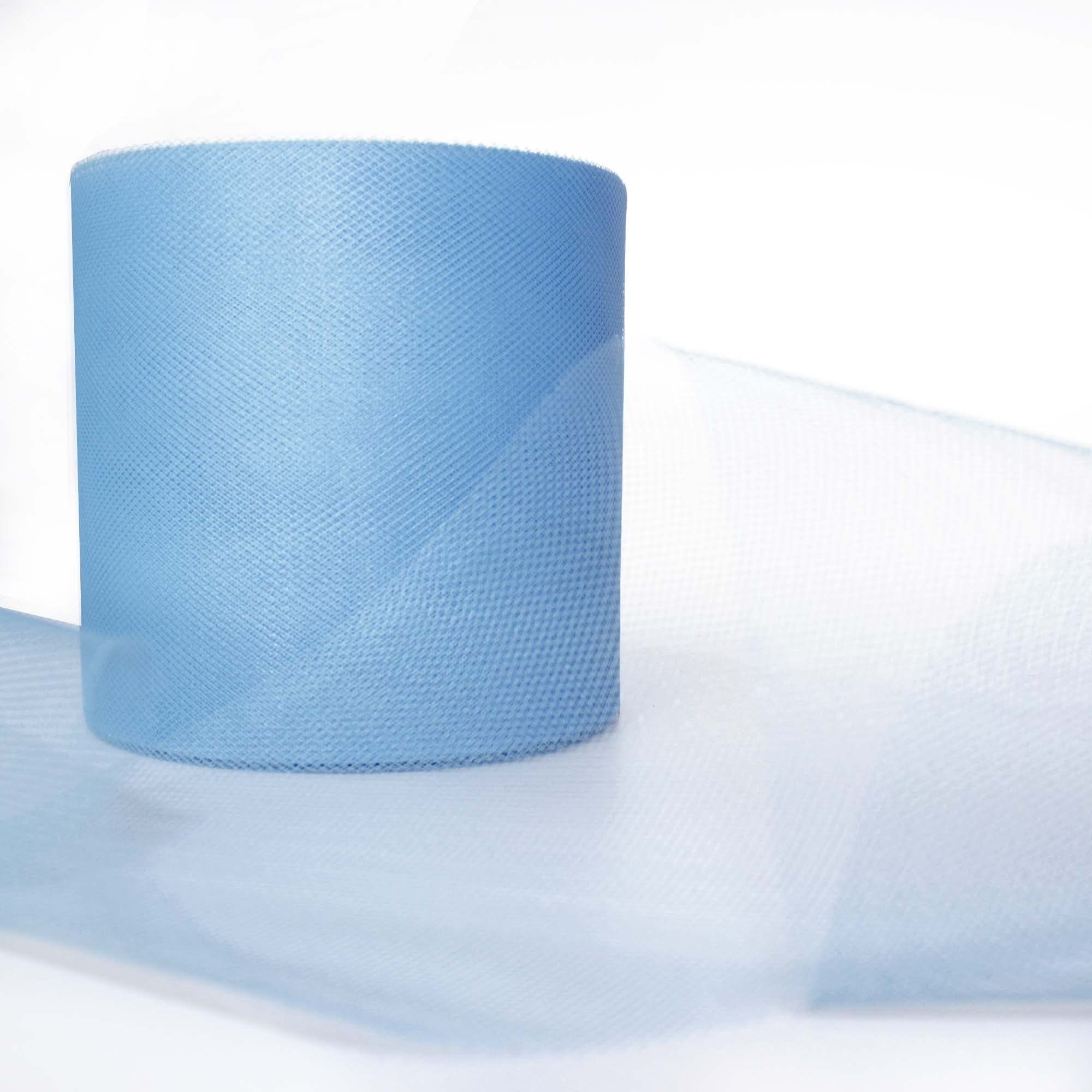 Bobina 50 cm per 25 mt rotolo tulle decorazioni bomboniere colore Celeste art 28764