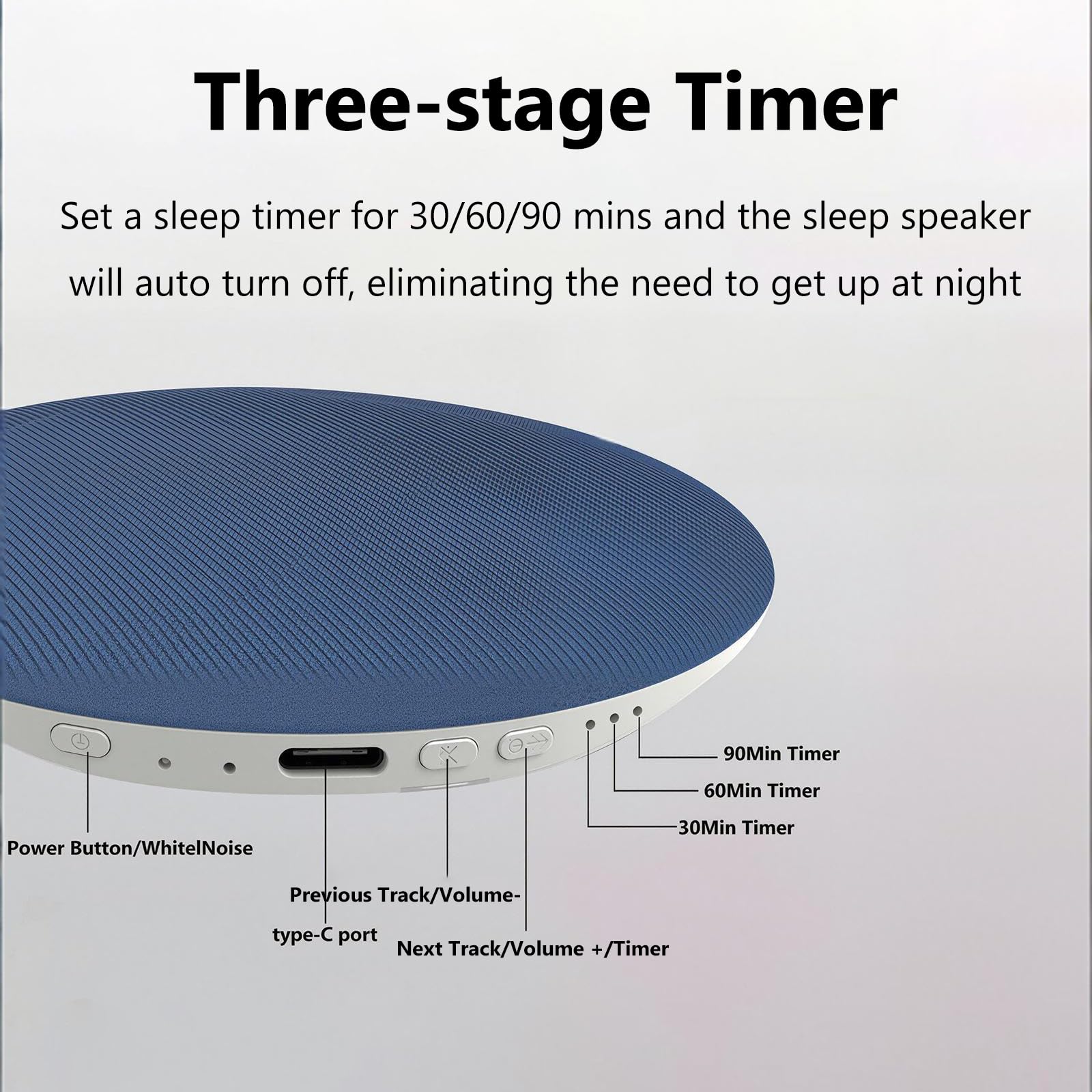 Pillow Speaker for Sleeping, Bluetooth 5.4 Under Pillow Speaker with White Noise, 20 Hour Battery, 30/60/90 Min Timer & Private Sound, Ultra-Thin & Portable for Side Sleepers, Insomnia & Travel (1PCS) — view 9