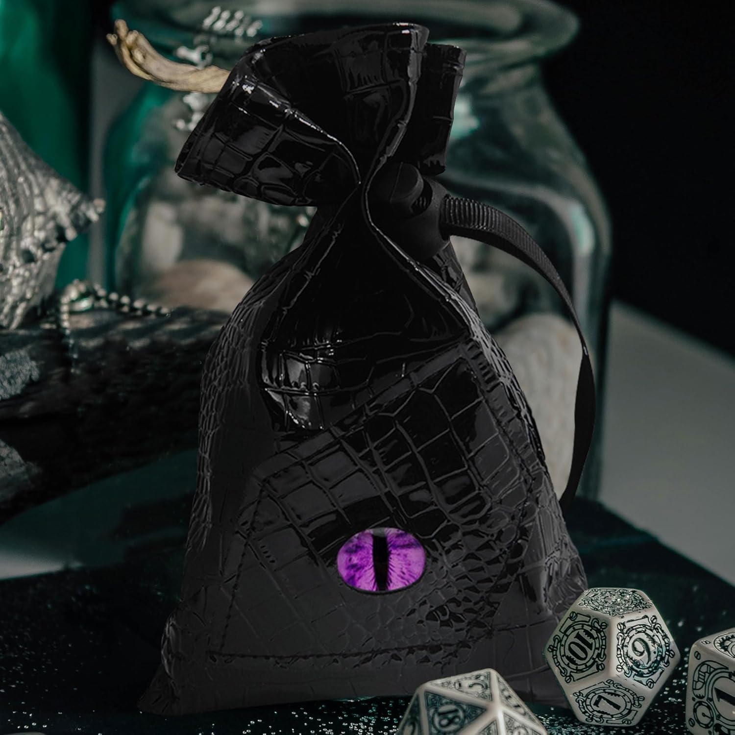 Knana 3Pcs Dragon Dice Bag Leather Dice Bags - DND Dice Bag Leather Dice Pouch
