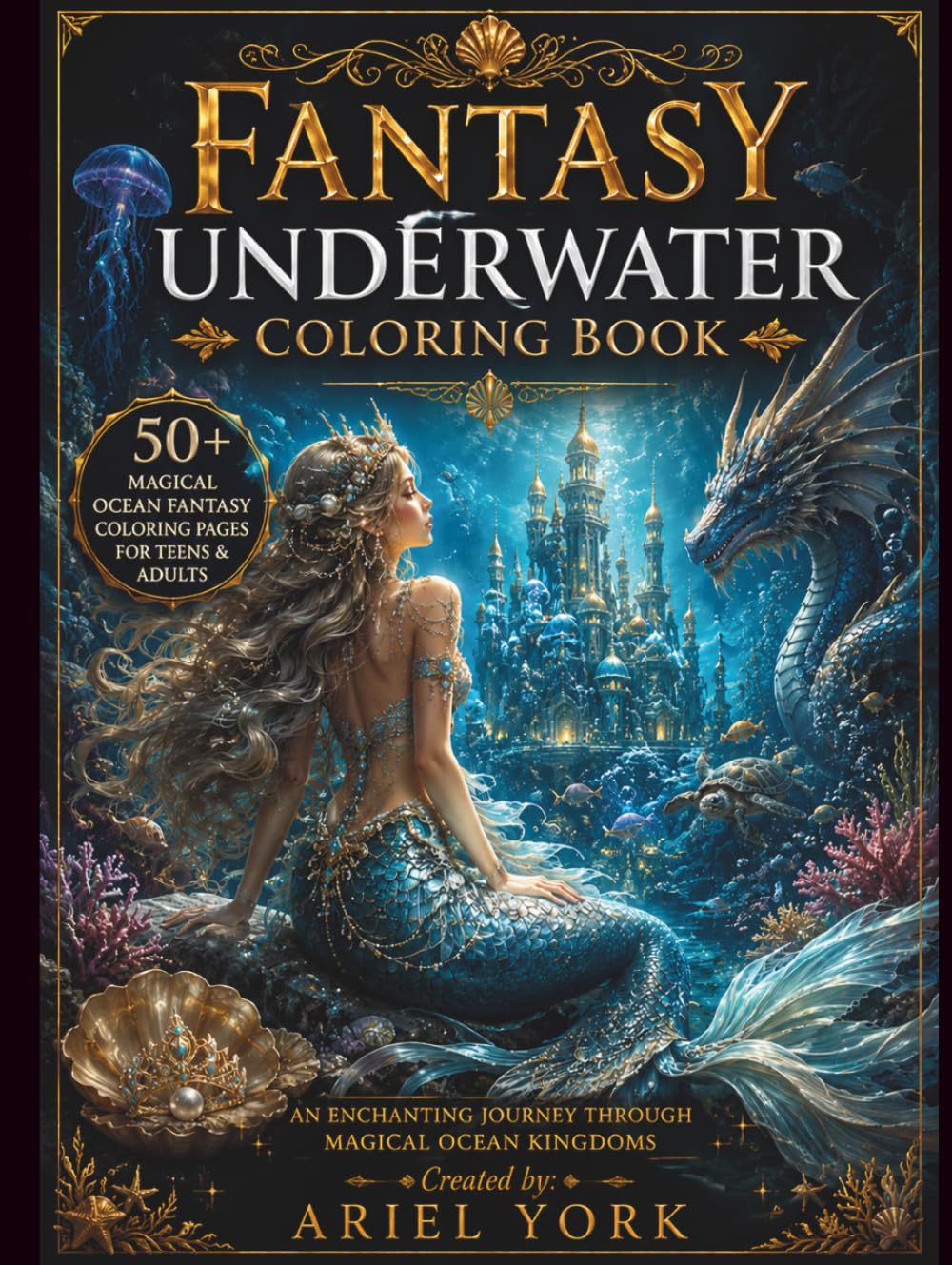 Fantasy Underwater Coloring Book: An enchanting journey through magical ocean kingdoms