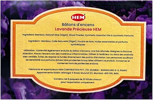 Miniatura 2 de HEM Varitas de incienso de lavanda de 3.53 oz, paquete de 2 (200 GRAMOs)