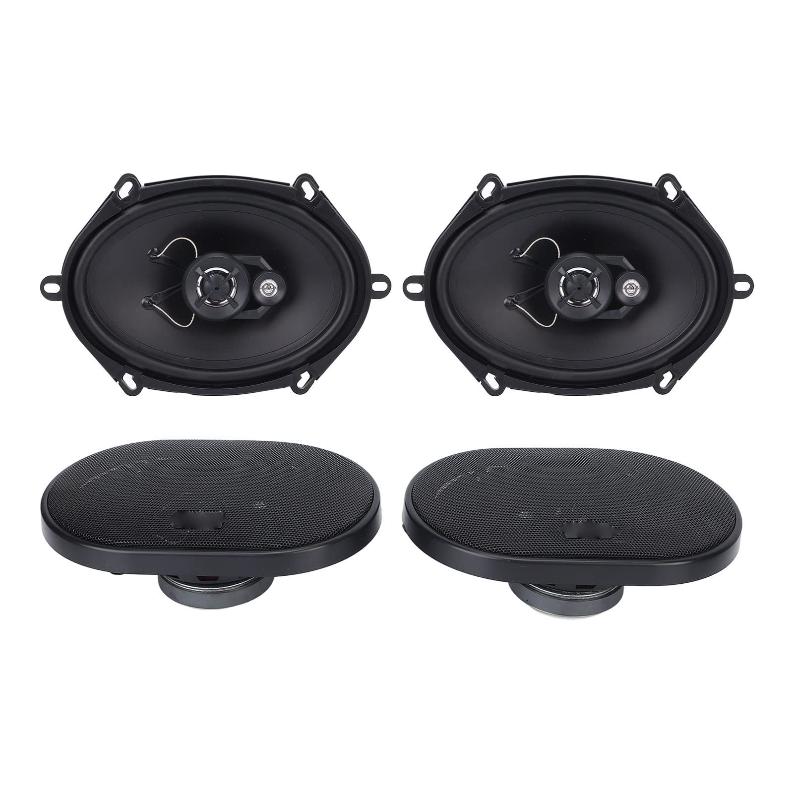 Ejoyous Kopułkowy Głośnik Wysokotonowy Para ABS i Metalowy Samochodowy Głośnik Wysokotonowy 12 V 120 do 180 W 4 Ohm 91 DB z wbudowaną zwrotnicą i osłoną siatkową do Uniwersalnego Samochodowego