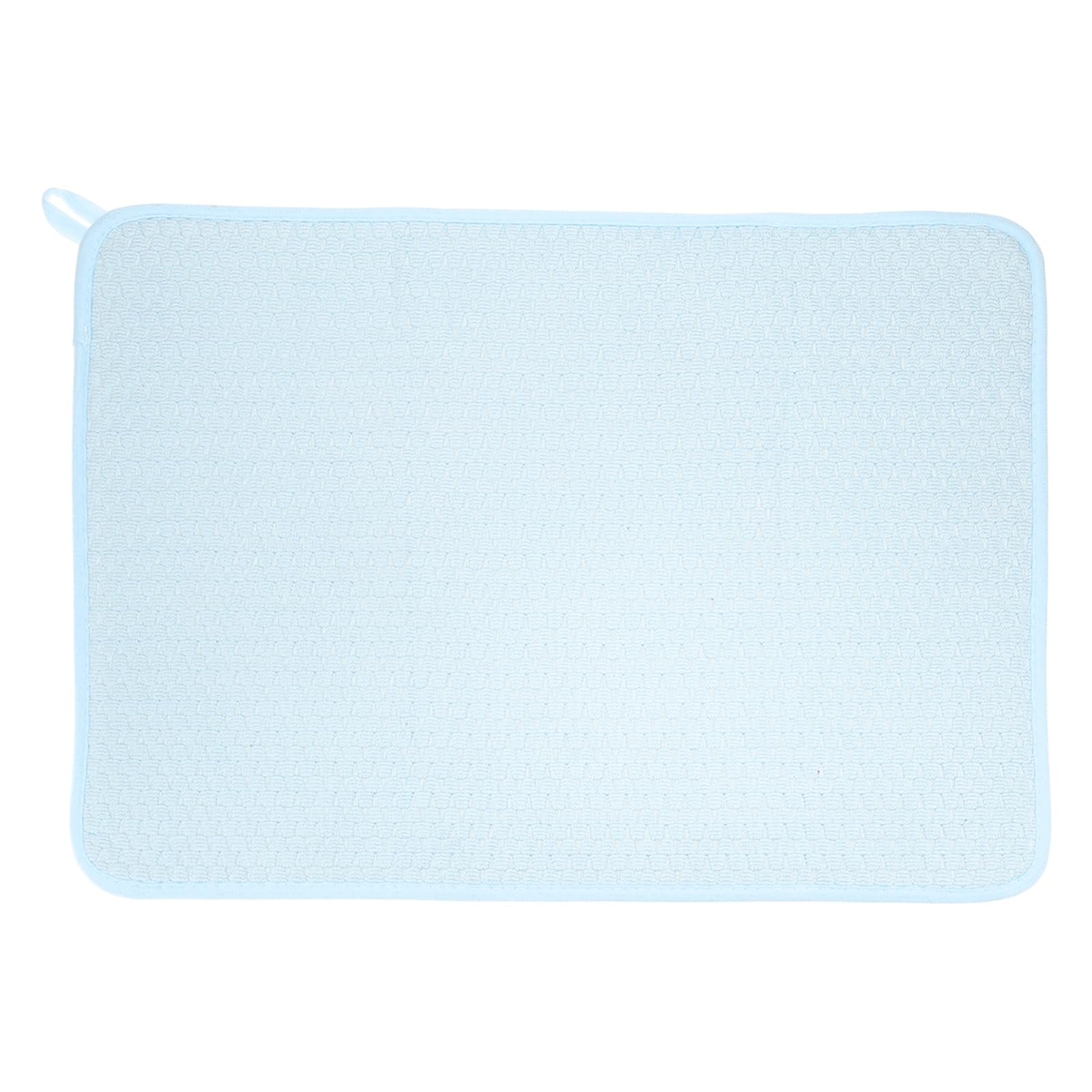 Tapete de secado de platos absorbente de cocina: alfombrilla microfibra azul para escurridores
