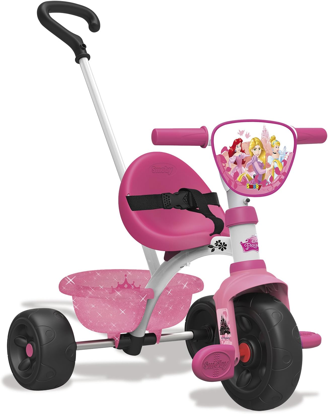 Smoby Disney Princess Girl's Trike with Parent Handle | Princess Bike | Fun and Colourful Disney Princess Design | for Ages 15+ Months