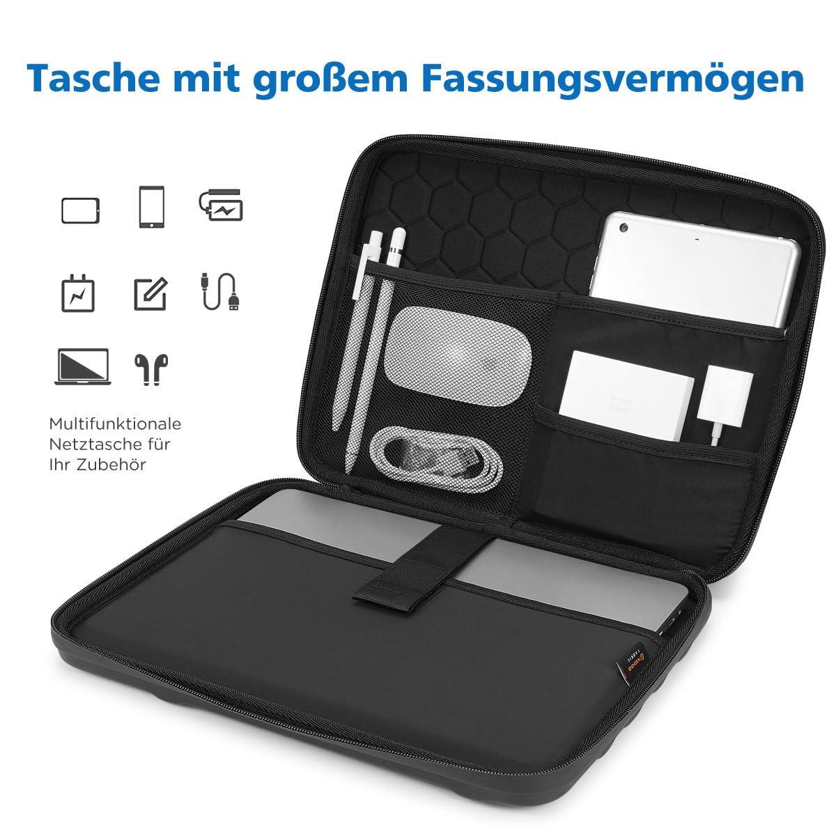 NIDOO Wasserdichte Laptoptasche Für 13-14" Laptops - Stoßfest, EVA Material, Umhängbar, Kompatibel Mit MacBook Pro, Surface, XPS