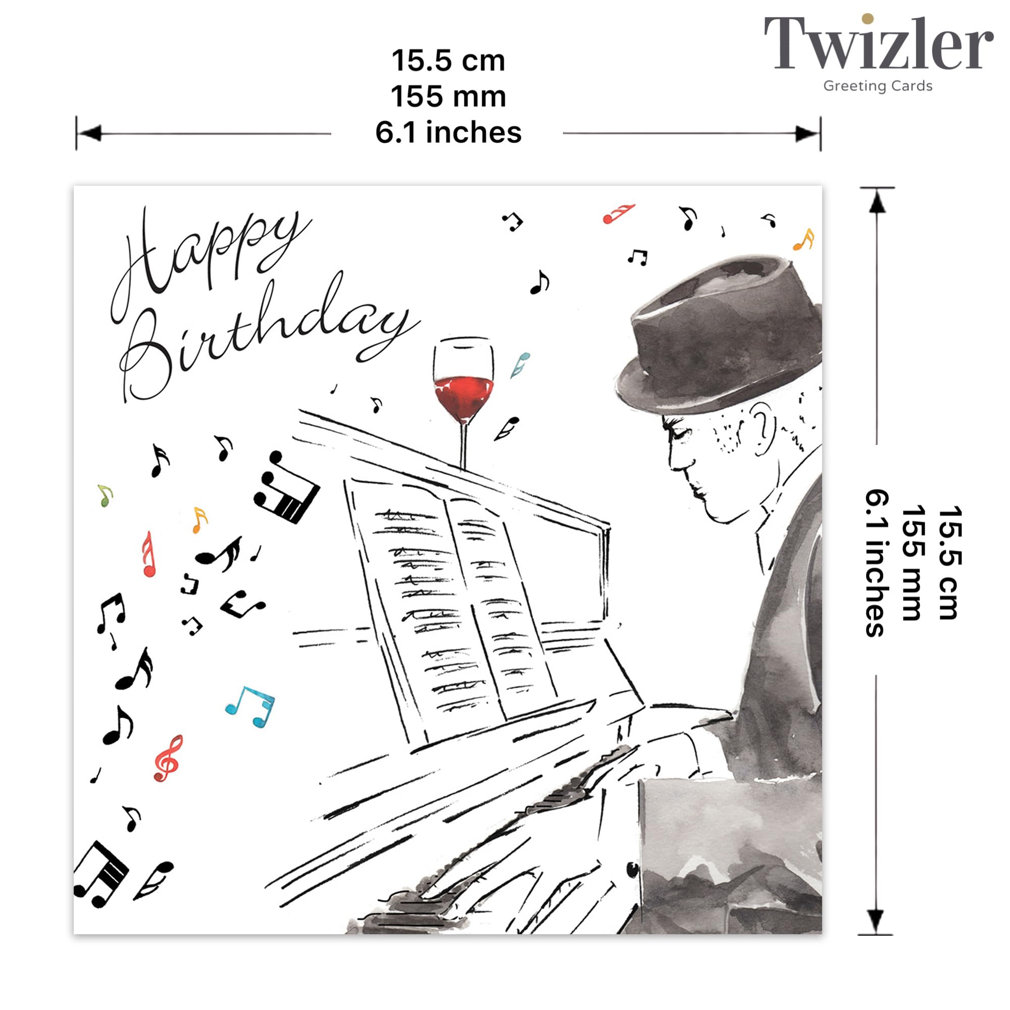 Twizler Geburtstagskarte Für Frauen Mit Silberfolie & Aquarell-Blumen | Elegant & Hochwertig | Inkl. Umschlag