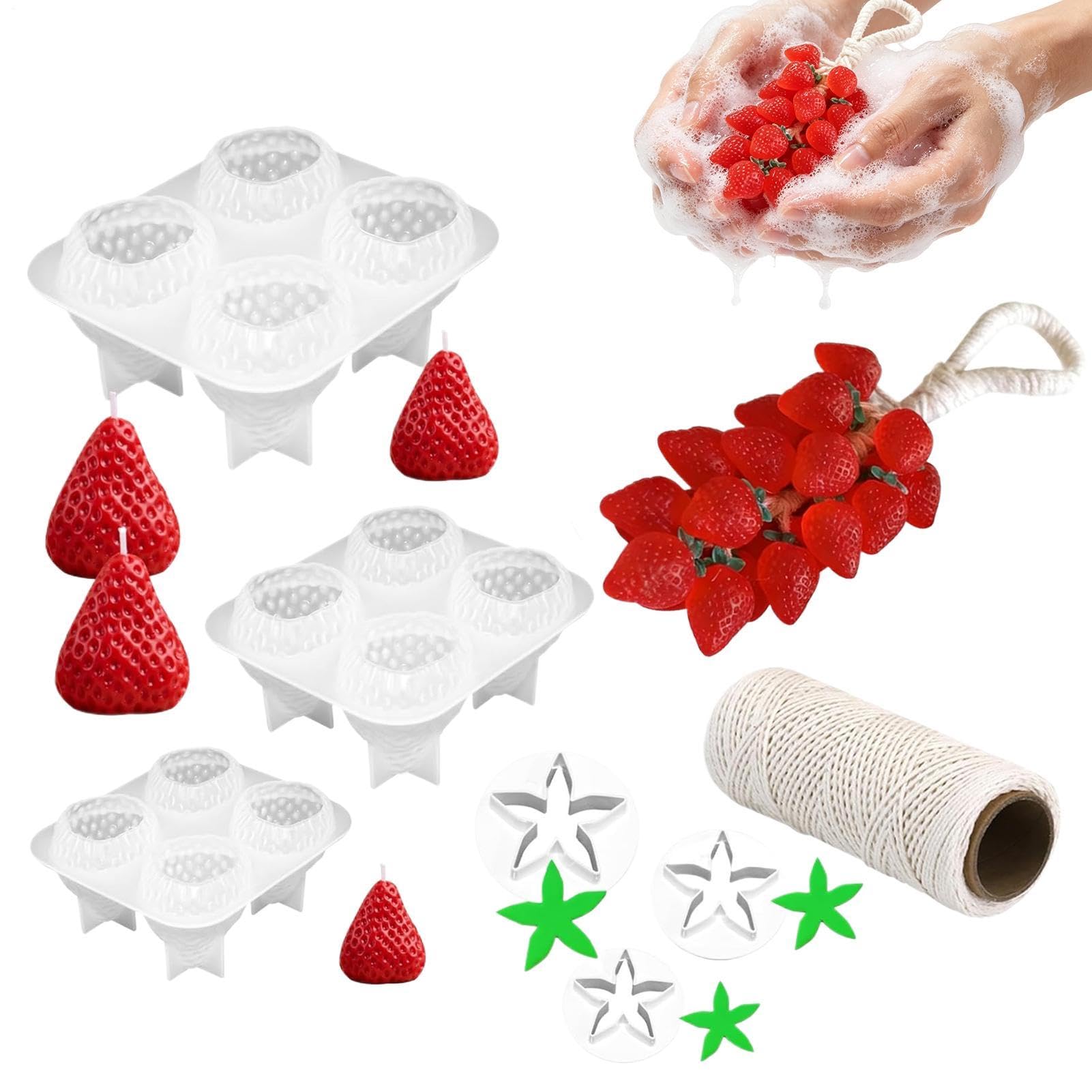 Moule à fraises en silicone pour bougies parfumées et chocolats maison