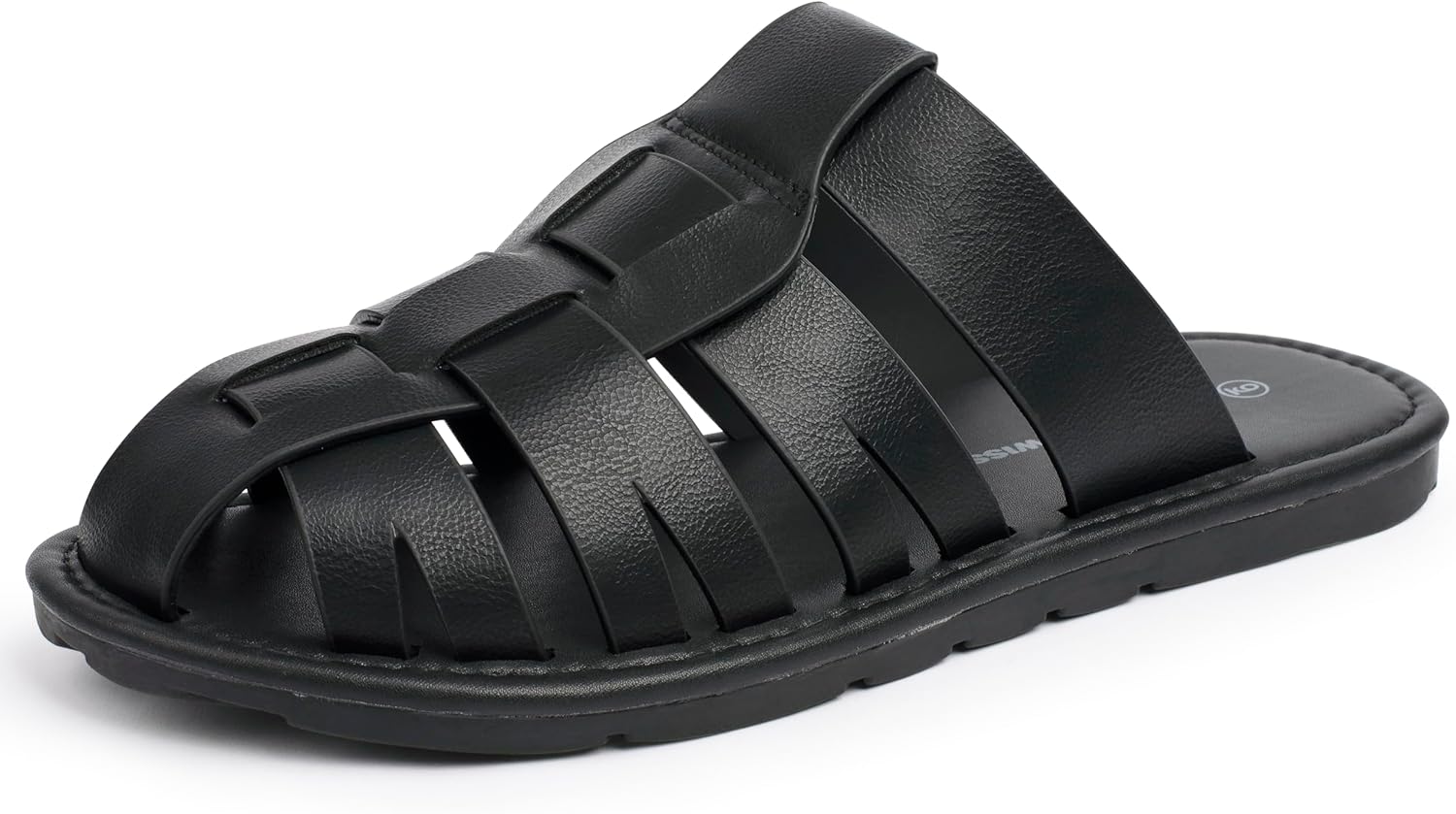 Alpine Swiss Marlin Mens Fisherman Sandals | Vegan Leather Dressy Summer Slides | Water Resistant Anti Slip Beach Shoes | Indoor Outdoor Flat Slide Sandals