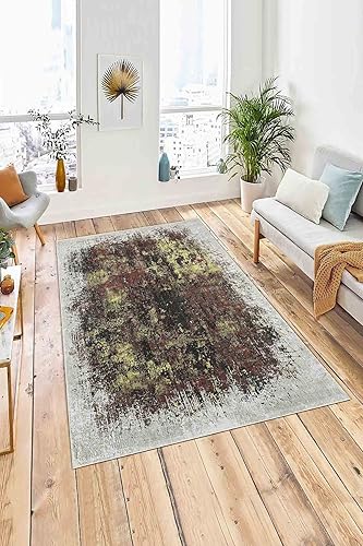 LaModaHome Alfombra antideslizante  Alfombra vintage suave, lavable a máquina, para dormitorio, interior y exterior, resistente a las manchas, para