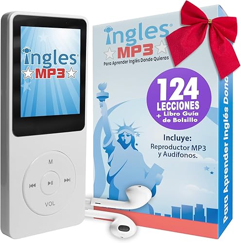 Curso de INGLES MP3, Aprende Inglés y 3 Meses, CURSO DE Inglés (Incluye reproductor mp3 compacto con 124 lecciones + Libro Guía)