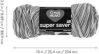 Vista 27 de Red Heart Super Saver - Hilo de salvia ligera, paquete de 3 unidades de 6.98 oz/7 onzas, acrílico, 4 medianos (peinado), 364 yardas, tejido/ganchillo