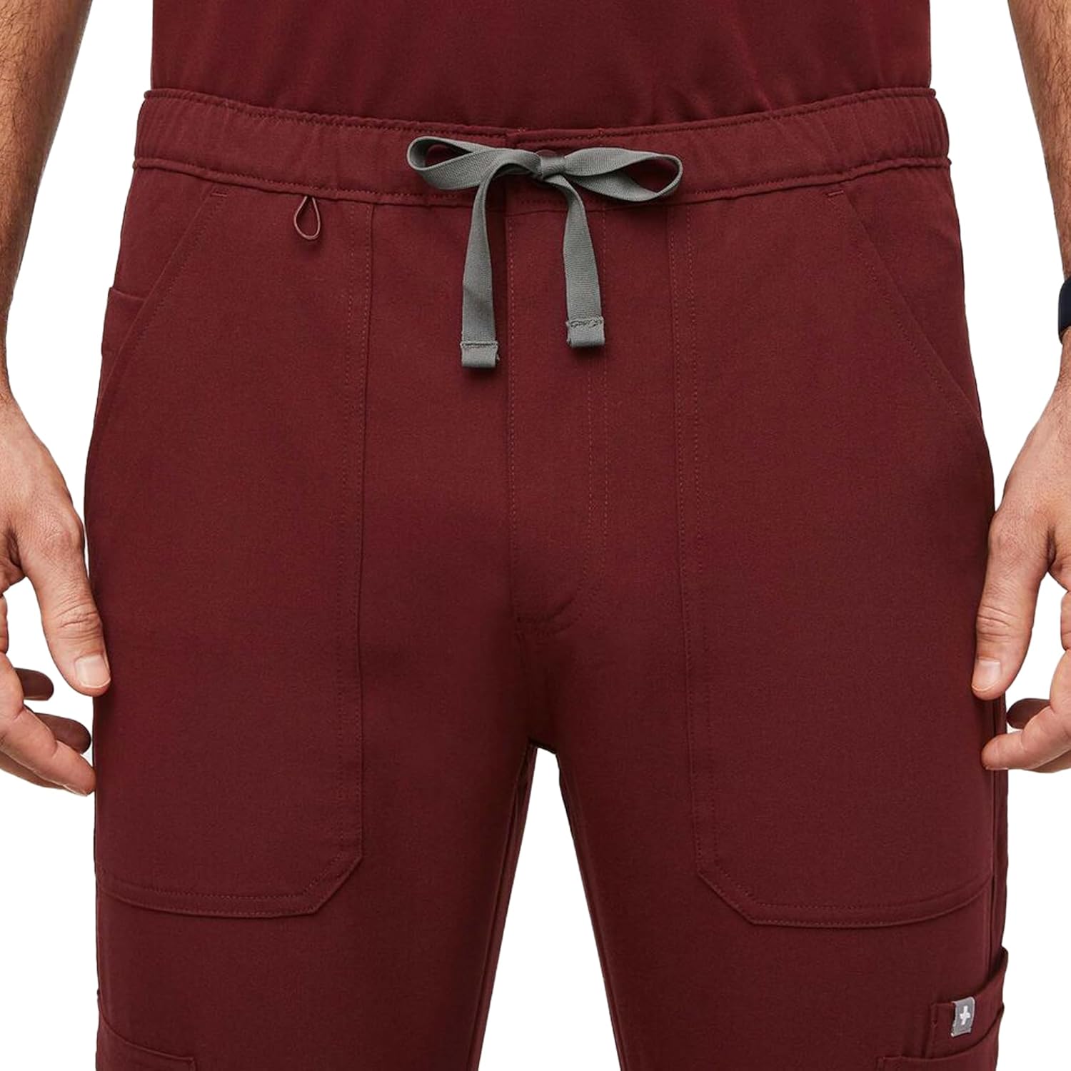 FIGS Cairo Cargo Scrub Pants for Men – Burgundy, Short XS - Image 8
