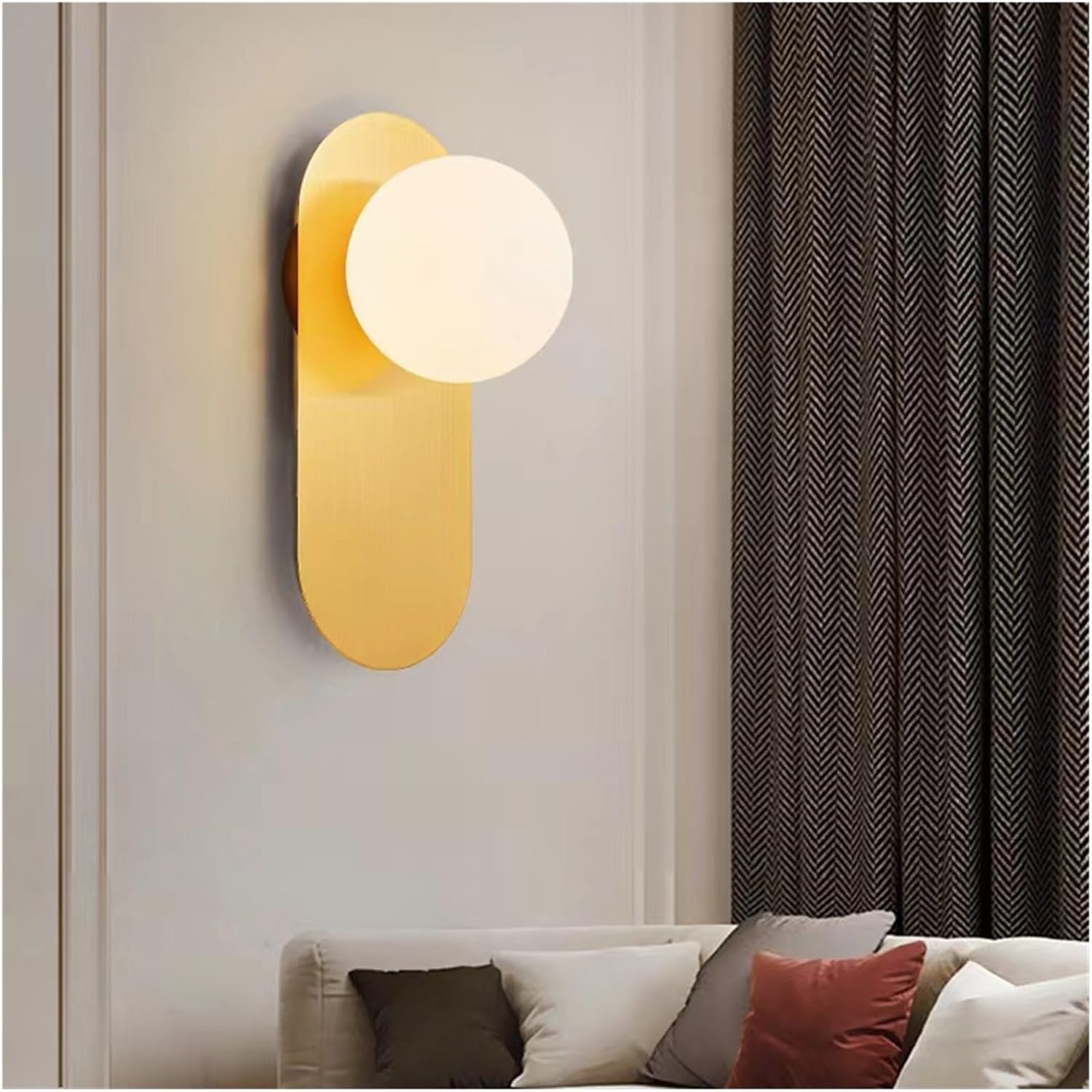 ベッドサイド屋内 LED ウォールランプ寝室リビングルーム用電球付き ウォールライト壁取り付け用燭台背景用ガラスボール 取り付け簡単