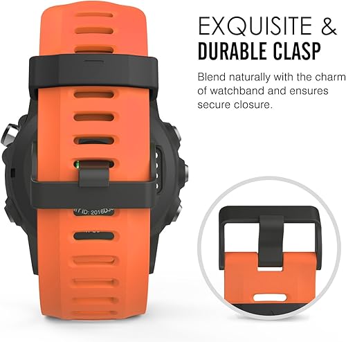 Miniatura 4 de MoKo Correa compatible con Garmin Fenix 3Fenix 5X, correa de repuesto de silicona suave para Garmin Fenix 3Fenix 3 HRFenix 5X5X PlusD2 Delta