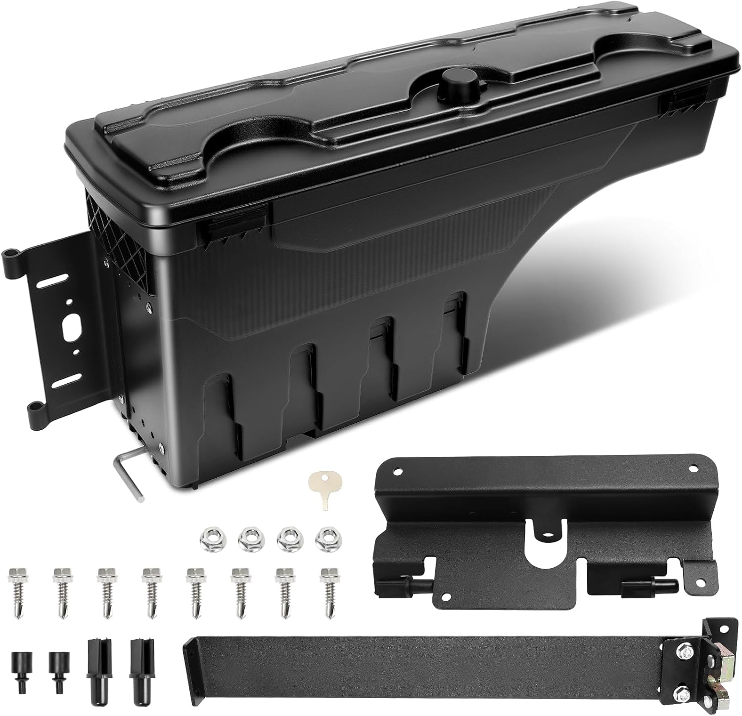 Passenger Side Truck Bed Storage Tool Box Lockable, Fit for Chevy Silverado 2007-2019, Fit for GMC Sierra 1500 2500HD 3500 HD, Rotatable Tool Box, Waterproof, Combination Lock