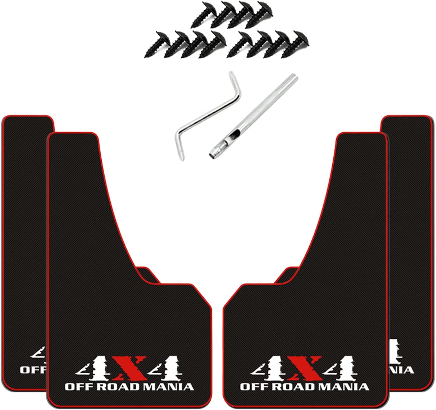 KEYOOG 4 Pcs Plus Size Universal Widening Automobile Mud Flap, Splash Guard, Fit for Pickup, Off-Road Vehicle, Large Truck, Van, Soft Mud Guard of Sediment Resistant, 20 in/ 12 in/ 0.2 in (4X4) Plus Size(4X4-4pcs)