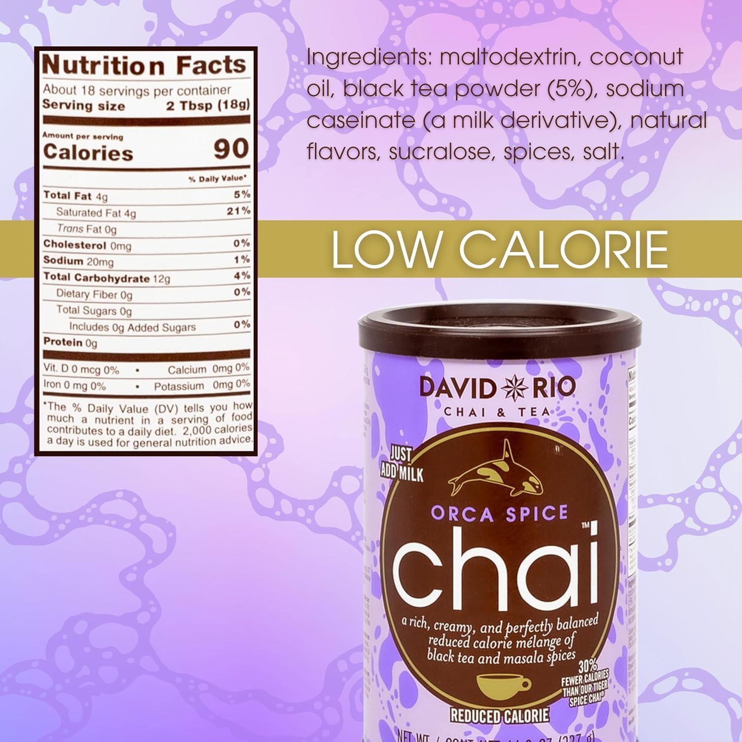 DAVID RIO Orca Spice™ Reduced Calorie Chai (Etichettatura ITA) 337g