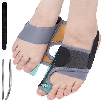Bunion Corrector for Women & Man Big Toe, Adjustable Bunion Splint for Bunion Relief, Orthopedic Toe Straightener, Comfortable & Breathable for Day/Night, Suitable for Left and Right Feet Gray