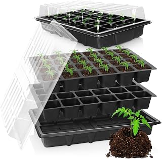 com-four® Kit de Cultivo de 8 Piezas, Juego con bandejas de Agua, Cubierta de Invernadero y bandejas para macetas para el Cultivo de Plantas de Interior (08-Part - Juego de Cultivo 38x25cm)