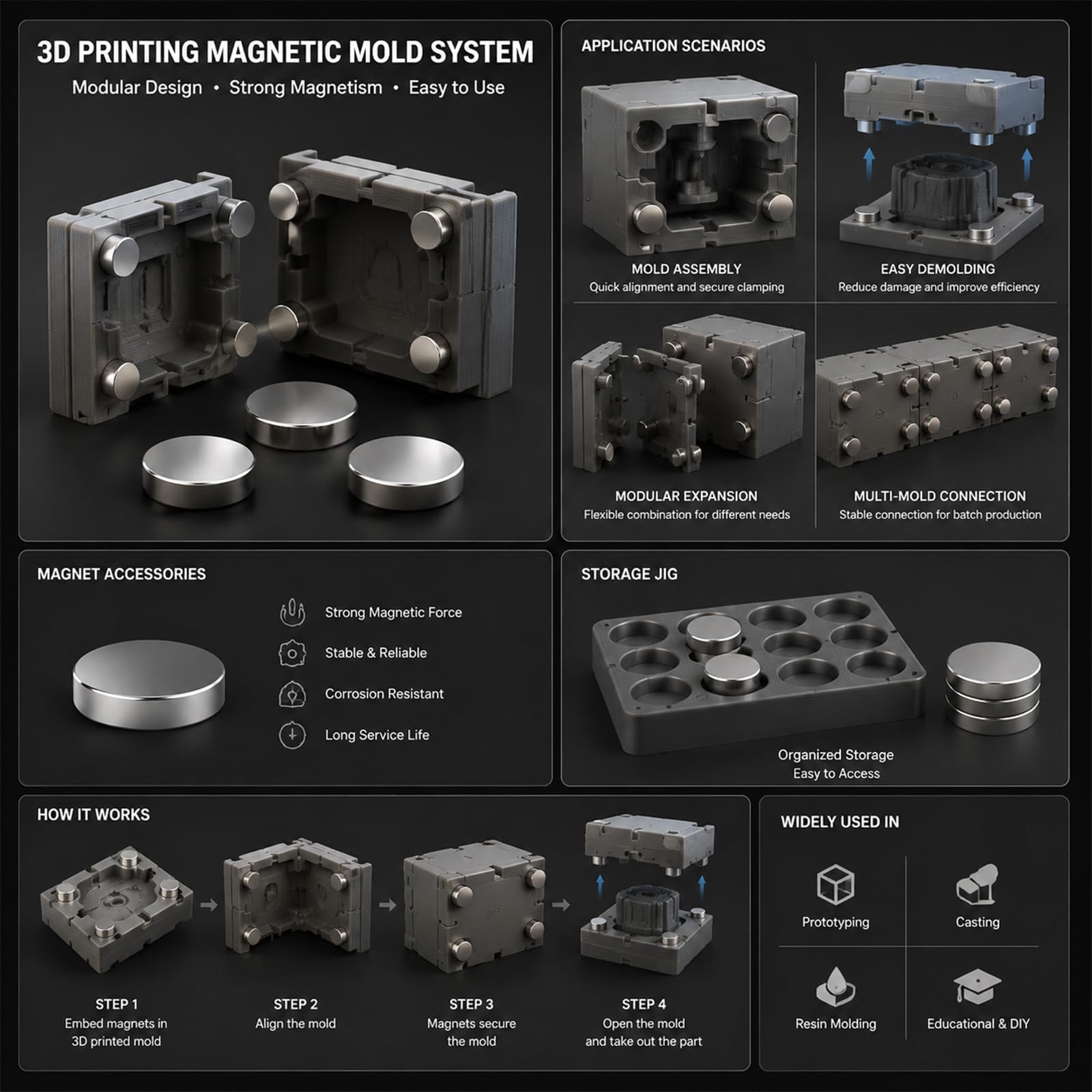 300 Neodymium Magnets - Strong Fridge & 3D Printing -7