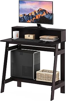Furinno Simplistic A Frame Computer Desk, Dark Walnut
