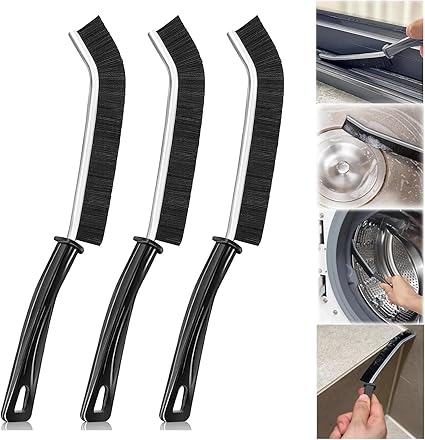 Woffely (Pack of 4) Gap Cleaning Brush, Hard Bristle Crevice Cleaning Brush Tool for Household Use, Multifunctional Dead Corner Cleaning Brush for Tiles, Bathroom, Kitchen, Toilet, Window Slots.