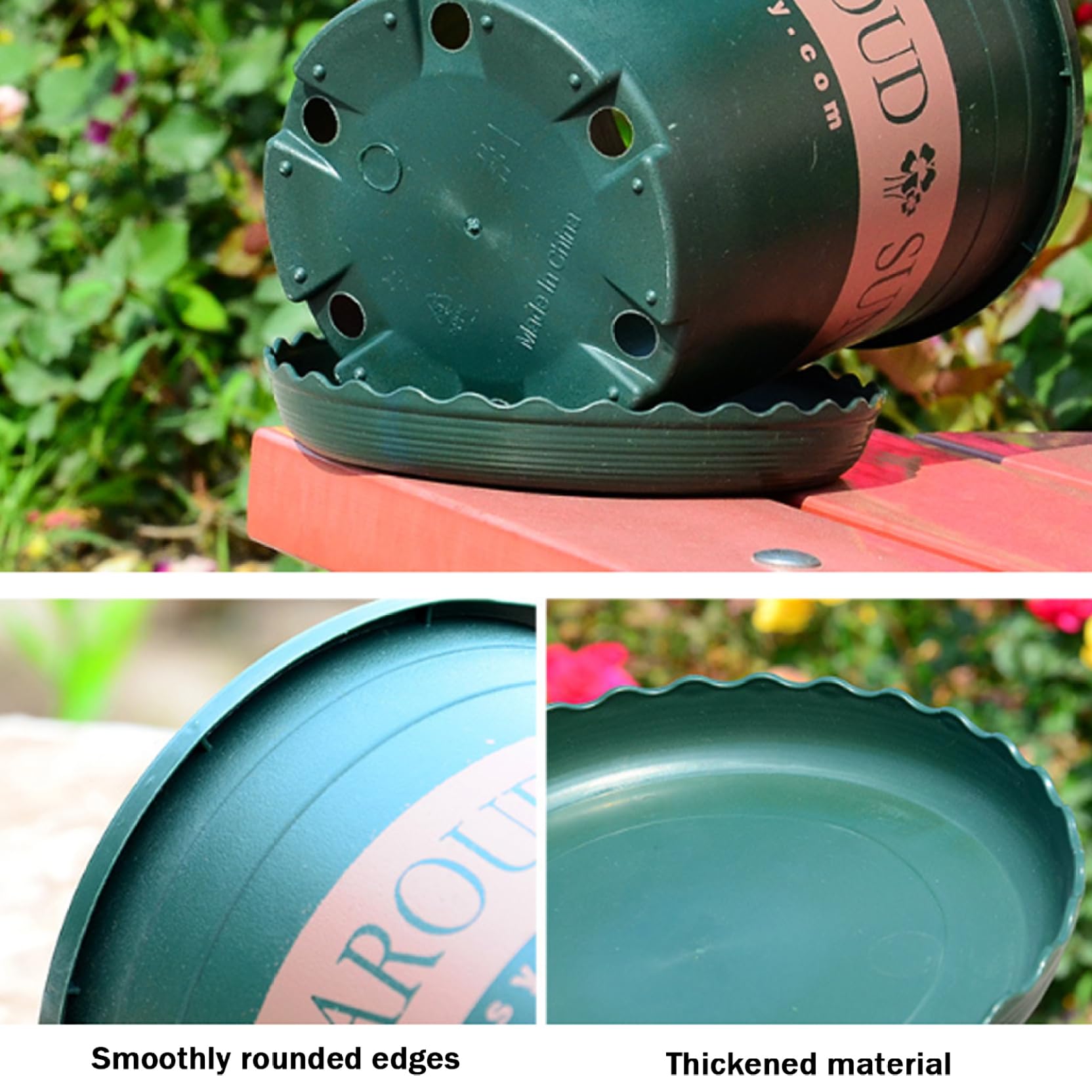 Grands Pots de pépinière, Paquet de 10 Pots Plantes en Plastique épais 2 gallons avec Trous Drainage et soucoupes, conteneurs Jardin Verts intérieurs et extérieurs pour Plantes..