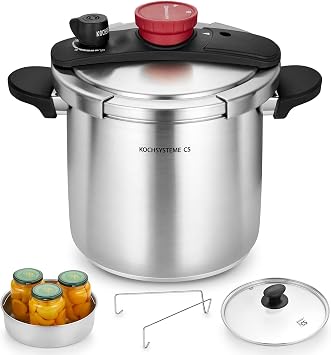 KOCH SYSTEME CS Stainless Steel Pressure Cooker 8.5 Quart, Olla de Presion