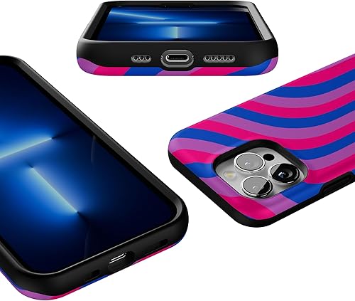 Vista 518 de Casely iPhone 13 Pro Case Compatible with MagSafe Blue Marble Case