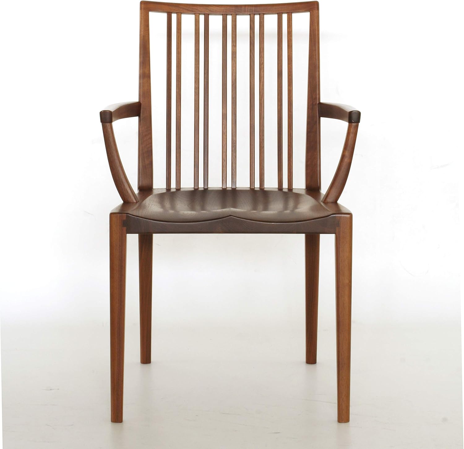 Amazon 起立木工 ダイニングチェア 和坐 ワザ 肘付 ウォールナット 板座 ダイニングチェア オンライン通販