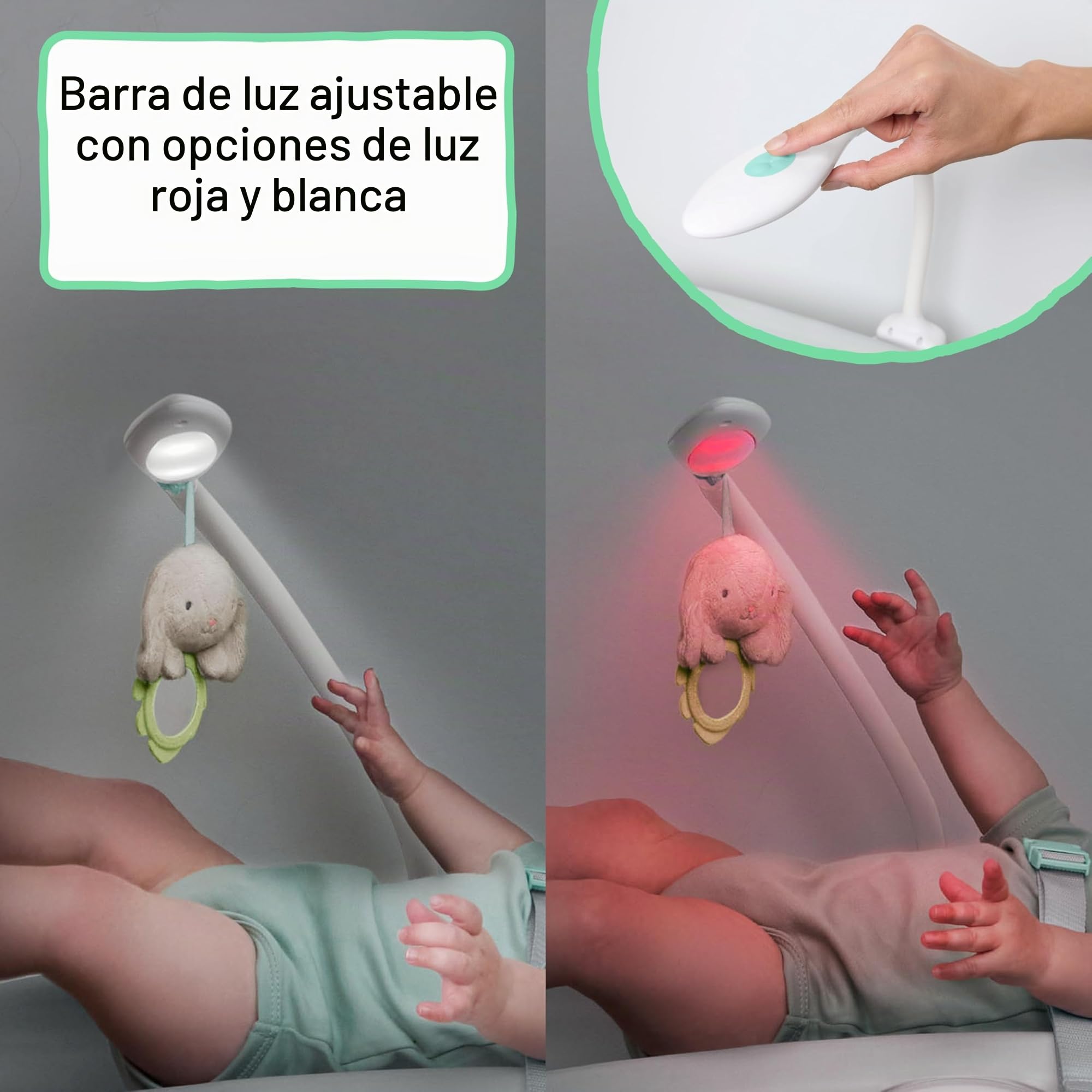 Ingenuity Cambiador Day & Night Sylvi para bebé, con luz nocturna y opción de luz roja para favorecer el sueño, fácil de limpiar, desde recién nacidos
