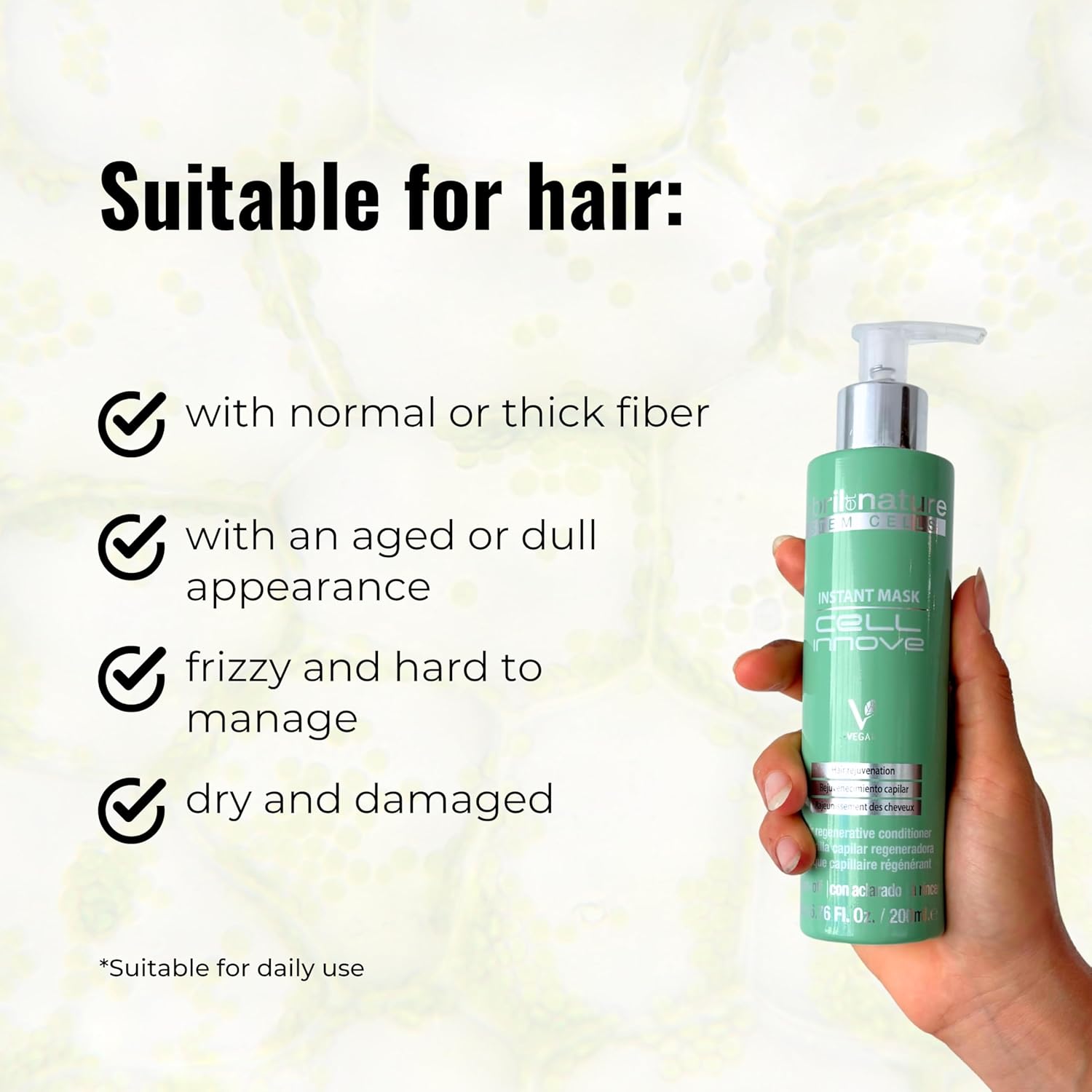 abril et nature - Cell Innove - Professional Hair Shampoo - Youthful, Healthy, and Shiny Appearance - Hair Treatment with Plant Stem Cells - Regenerates and Rejuvenates the Hair Fiber - 1000 ml - Image 5