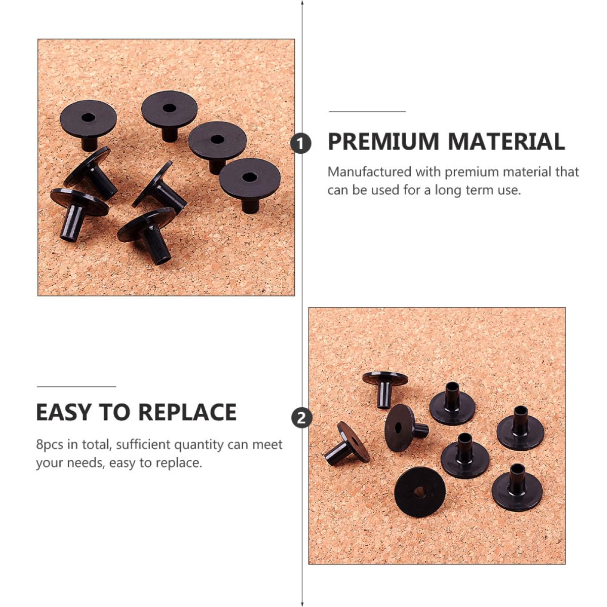 Manchons en Plastique Noirs pour Pied de Cymbale 8 Pièces Accessoires de Batterie Protégeant les Cymbales Compatibles Plupart