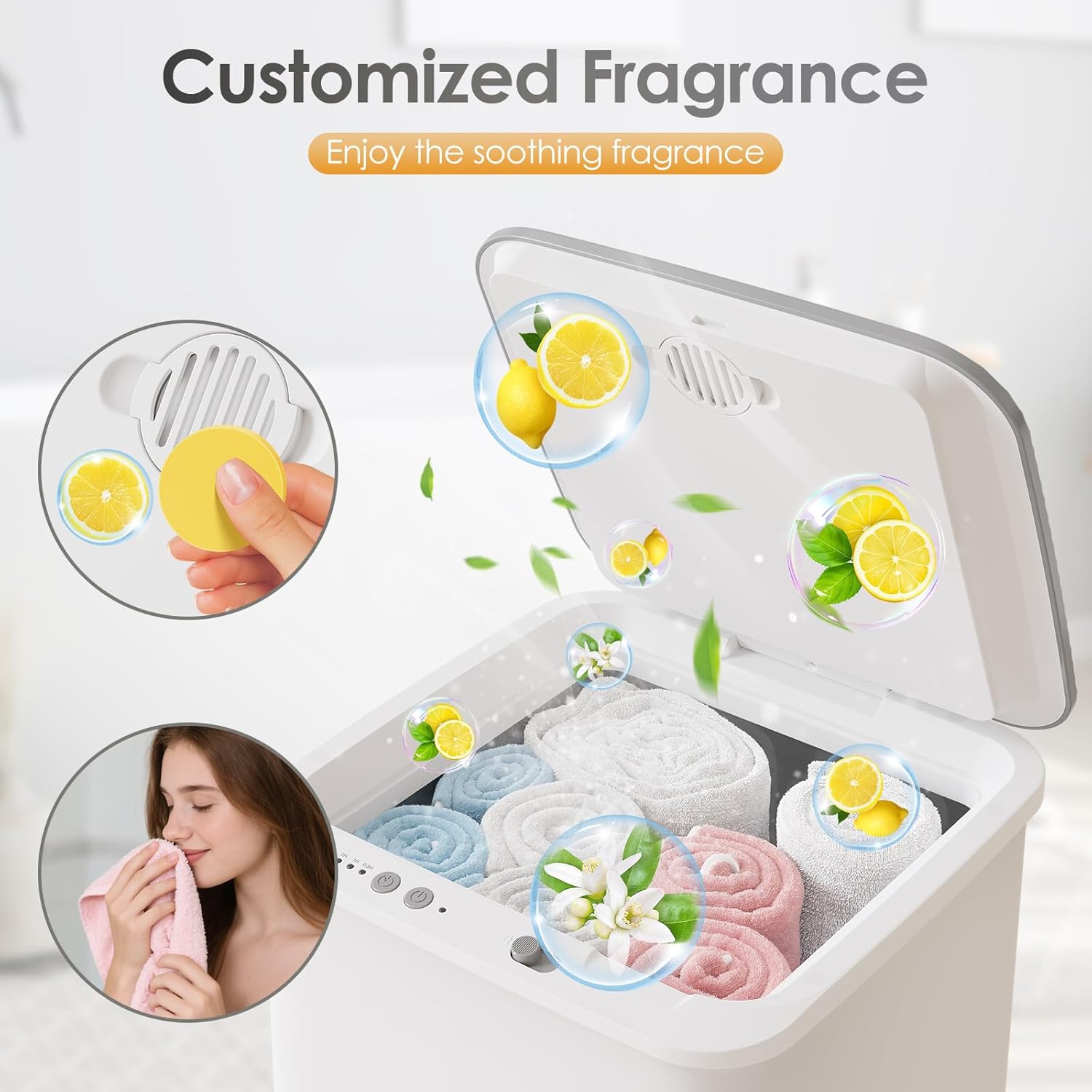 Towel Warmers for Bathroom, Hot Towel Warmer with 4 Heating Timer, Fast Heating One Button Control & Safety Lock,18L Luxury Towel Warmer Bucket Fits 3 Large Towels, Electric Towel Warmers for Home,Spa