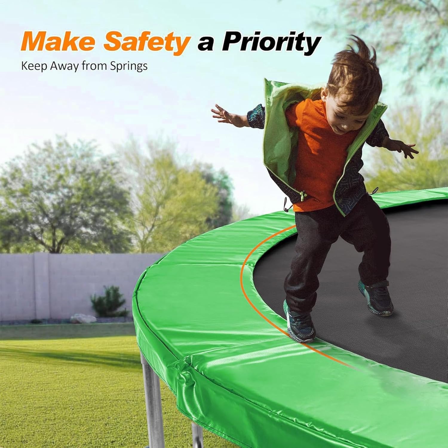 Trampoline Replacement Safety Pad,6ft/8ft/10ft Trampoline Spring Cover,Double Sided and Waterproof Pad Replacement