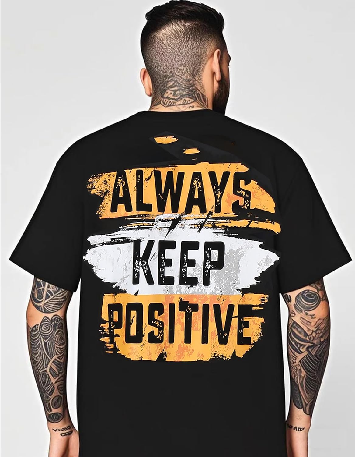 Mens Graphic Tees Vintage Oversized T Shirts for Men Letter Print Casual Crewneck Cotton Top Short Sleeve Streetwear, Black - Image 6