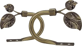 Vintage Leaf Curtain Holdbacks, Antique Brass, 2 Pack