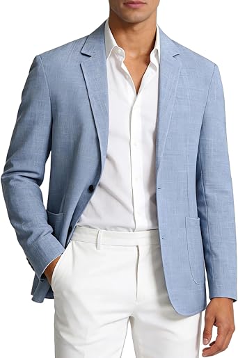 Cloudstyle Mens Casual Linen Blazer Lightweight Sport Coat Wedding Daily