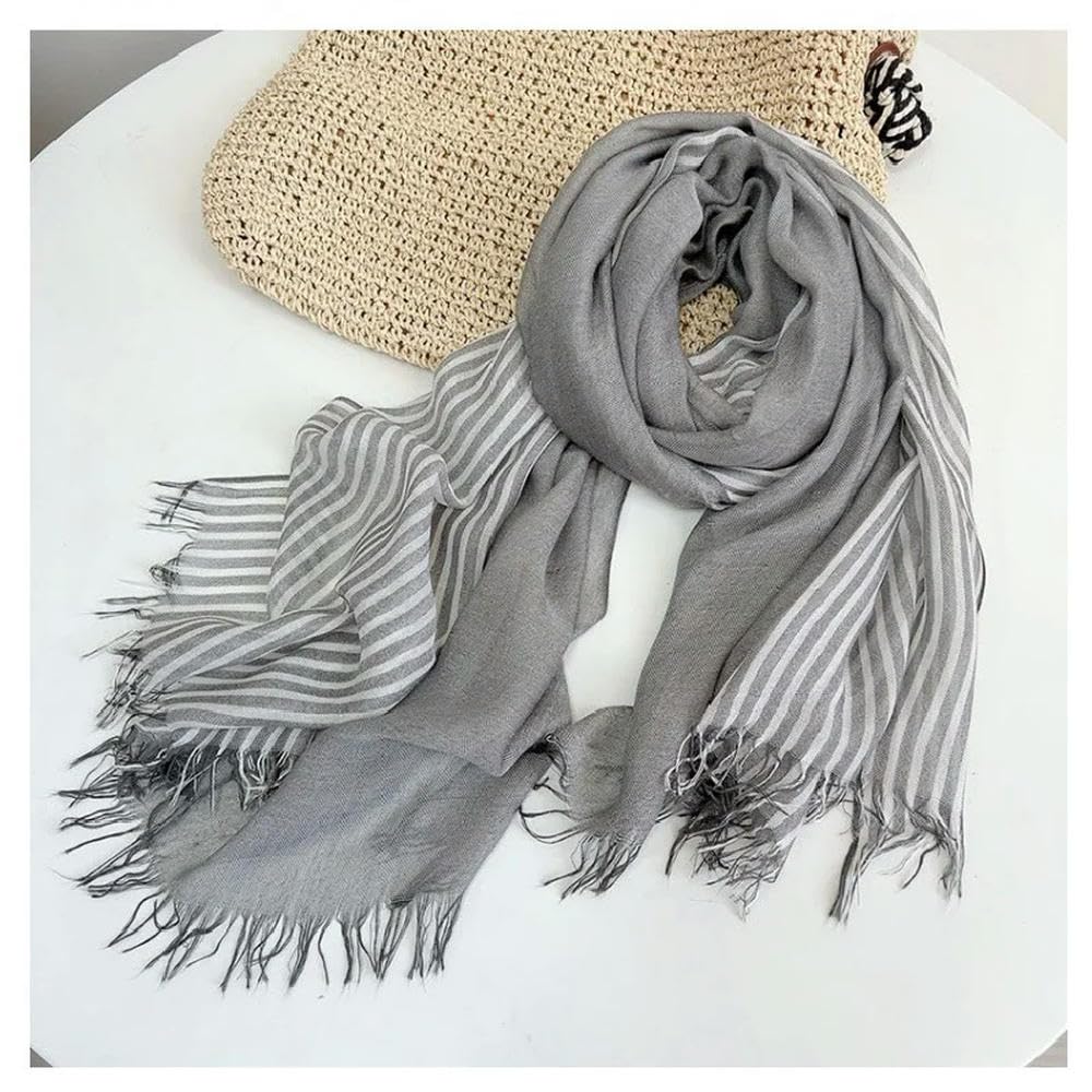 Bufanda de Rayas Modal otoño e Invierno Que Mantiene el Calor, Suave y Agradable para la Piel, para Hombres y Mujeres