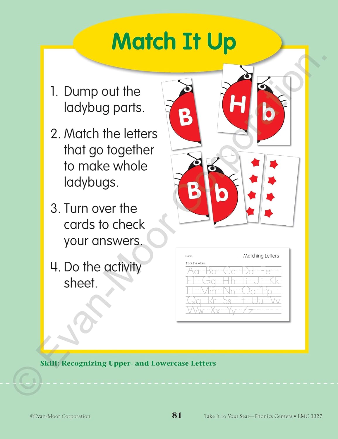 Take It to Your Seat Phonics Centers, Grades PreK-K