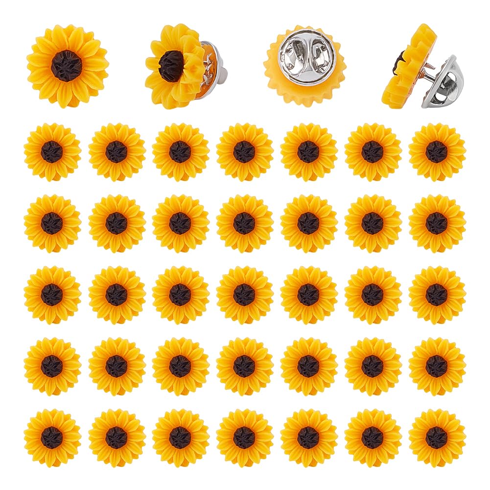 UNICRAFTALE Spilla Di Girasole Con Resina Fiore Spilla Confezione Grande Per Abbigliamento Camicie Cardigan Cappelli Borse Peluche