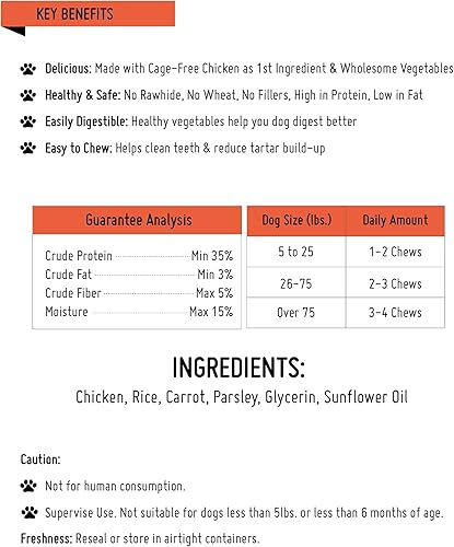 Miniatura 7 de Patatas fritas masticables para perros de pollo, de grado humano, alternativa de cuero crudo, fácil de digerir, paquete de 12 unidades