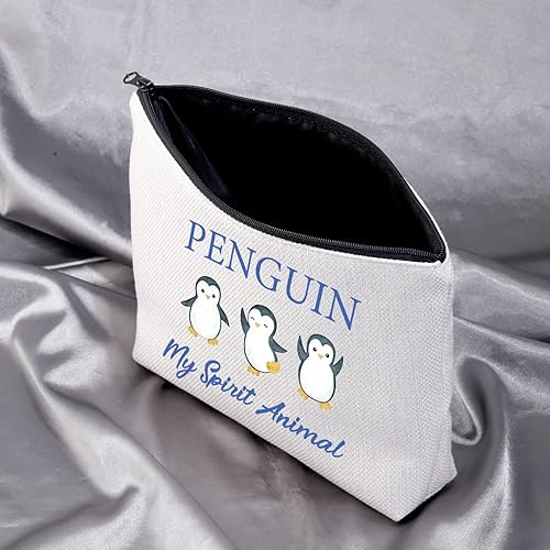 Miniatura 4 de Bolsa de maquillaje con cremallera de pingüino, regalo para amantes de los pingüinos, Pingüino es mi espíritu, bolsa de maquillaje de animales Crazy