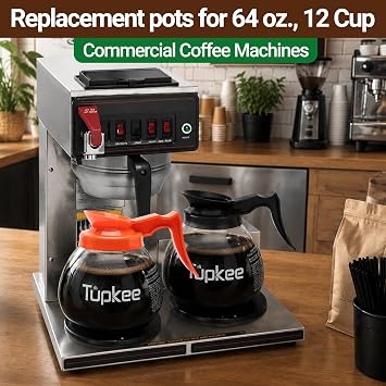 12 Cup Commercial Coffee Pot Replacement Glass Decaf Decanter 2 Pack