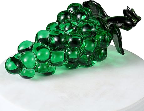 Glass Grapes Creative Miniature Grape Figurine Collectibles Crystal Glass Fruit Decoration for Home Office Desk Fruit