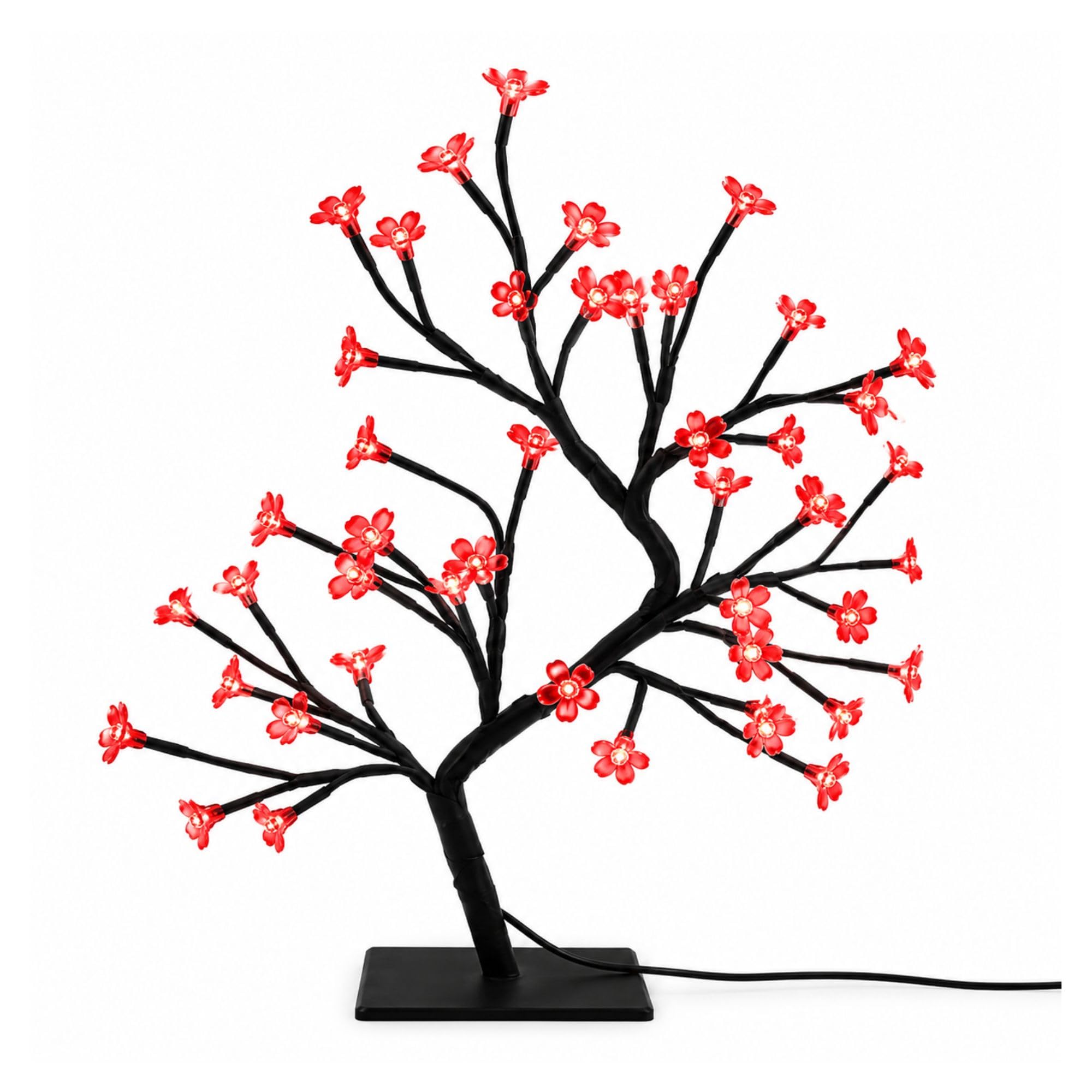 KHIZAR Christmas Tree Decoration LED Cherry Blossom Lights Tree, Artificial Flower Bonsai Tree Table Top Lamp Home Centerpieces Wedding Thanks Giving Gift Decoration (28 LED RED Color)-image-49
