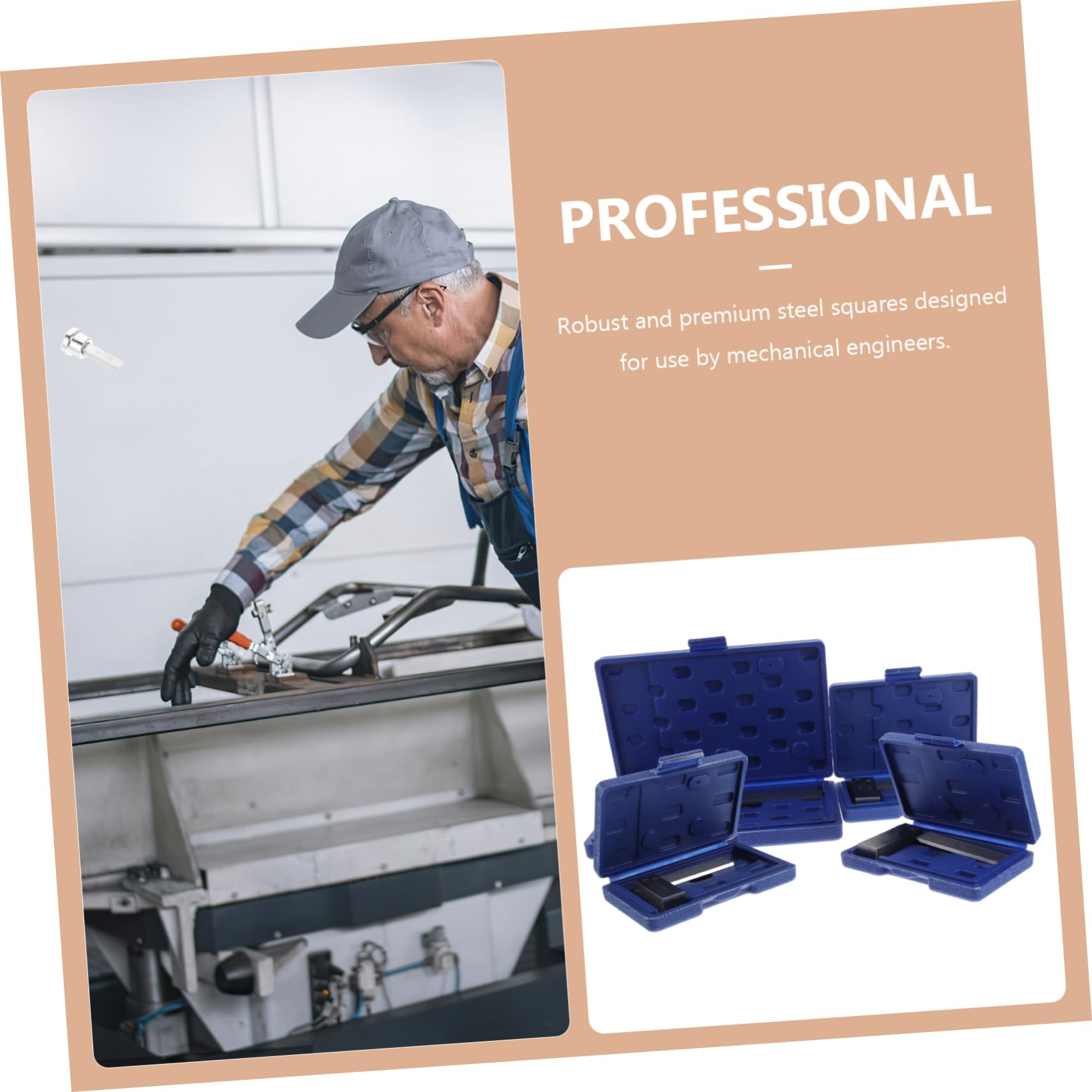 SEWACC Comprehensive Woodworking Tool Set Precision Ruler 4 in 1 Square Tool Machinist Ruler for Engineering